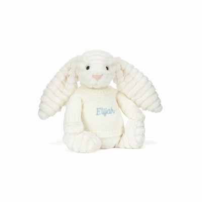 Jellycat Bashful Luxe Bunny Nimbus with Cream Jumper Australia | 369017ZNW